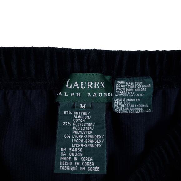 Lauren Ralph Lauren Women's Corduroy Pants Medium Faded Black Stretch Waist - Picture 3 of 10